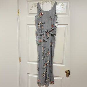 NWT Girls Ally B. Striped Floral Jumpsuit- Size Medium (10/12)